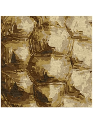 Tortoise Shell Square Hand Knotted Tibetan Wool custom handmade rug