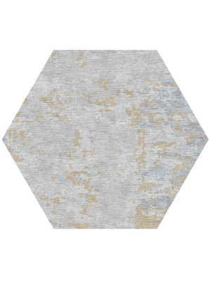 Treen Hexagon Hand Knotted Tibetan Wool custom handmade rug