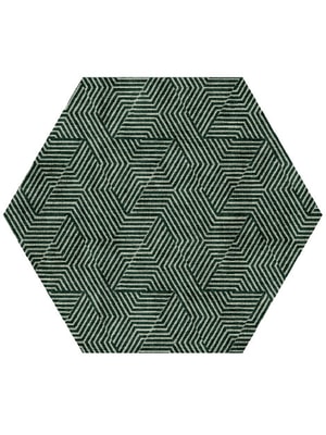 Trigon Hexagon Hand Knotted Bamboo Silk custom handmade rug