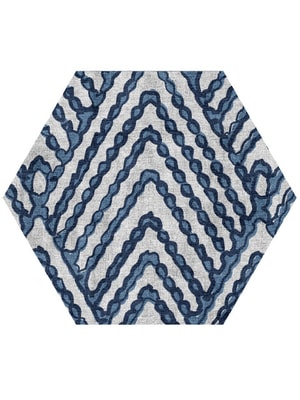 Trim Hexagon Hand Knotted Bamboo Silk custom handmade rug