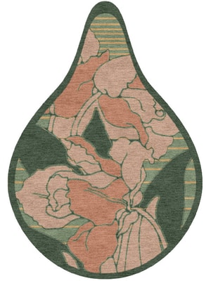 Tulip Drop Hand Knotted Tibetan Wool custom handmade rug