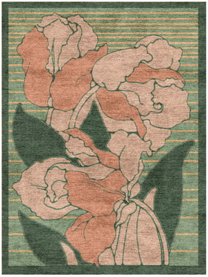 Tulip Rectangle Hand Knotted Bamboo Silk custom handmade rug