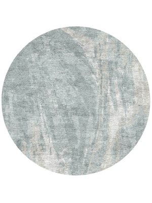 Turbulent Round Hand Knotted Bamboo Silk custom handmade rug