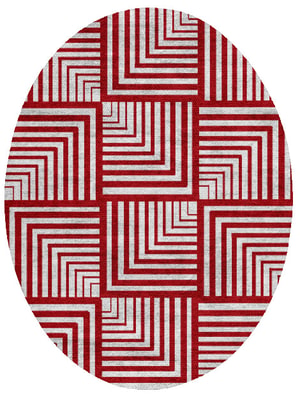 Twill Oval Flatweave Bamboo Silk custom handmade rug