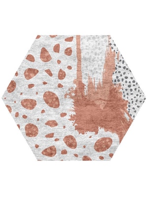 Watersplash Hexagon Hand Knotted Bamboo Silk custom handmade rug