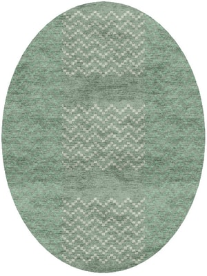 Waveweave Oval Hand Knotted Bamboo Silk custom handmade rug