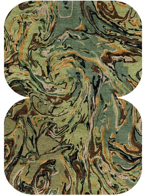 Whirly-8 Eight Hand Knotted Bamboo Silk custom handmade rug