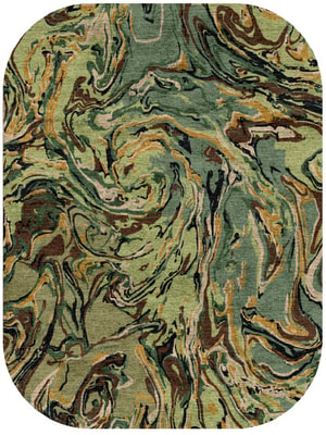 Whirly-8 Oblong Hand Knotted Bamboo Silk custom handmade rug