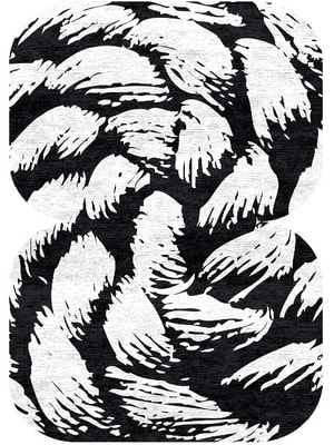 White Skein Eight Hand Knotted Bamboo Silk custom handmade rug