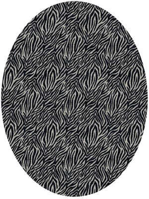 Zebra Hide Oval Hand Knotted Tibetan Wool custom handmade rug