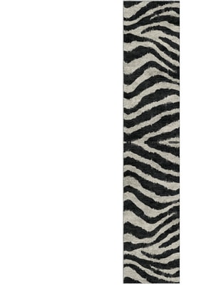 Zebra Repeat Runner Hand Knotted Bamboo Silk custom handmade rug