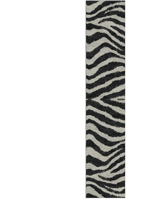 Zebra Repeat Runner Hand Knotted Tibetan Wool custom handmade rug