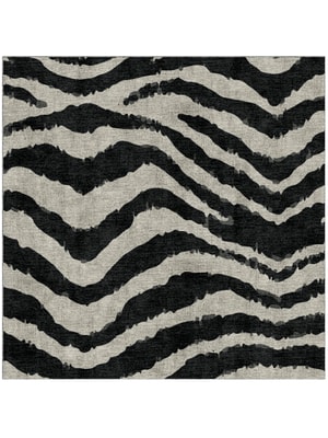 Zebra Repeat Square Hand Knotted Bamboo Silk custom handmade rug