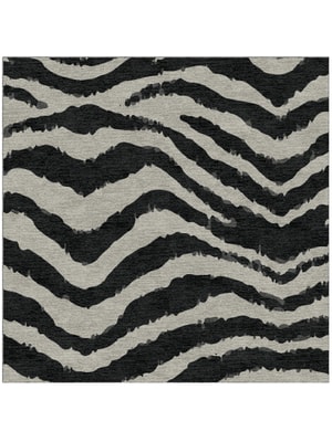 Zebra Repeat Square Hand Knotted Tibetan Wool custom handmade rug