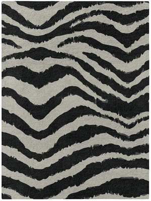 Zebra Repeat Rectangle Hand Tufted Pure Wool custom handmade rug