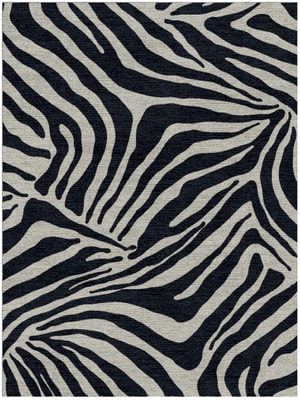 Zebra Stripes Rectangle Hand Knotted Tibetan Wool custom handmade rug