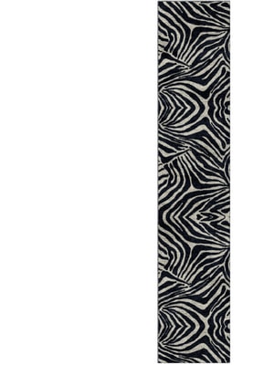 Zebra Stripes Runner Hand Knotted Bamboo Silk custom handmade rug