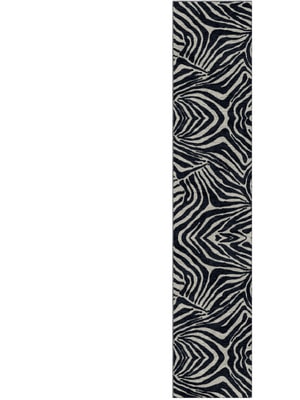 Zebra Stripes Runner Hand Knotted Tibetan Wool custom handmade rug