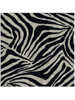 Zebra Stripes Square Hand Knotted Bamboo Silk custom handmade rug