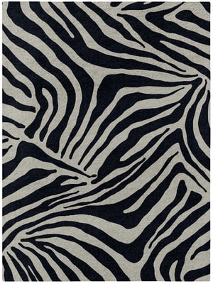 Zebra Stripes Rectangle Hand Tufted Pure Wool custom handmade rug