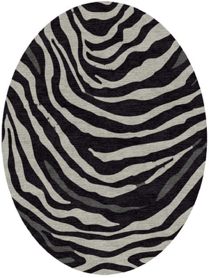 Zebroid Oval Hand Knotted Tibetan Wool custom handmade rug