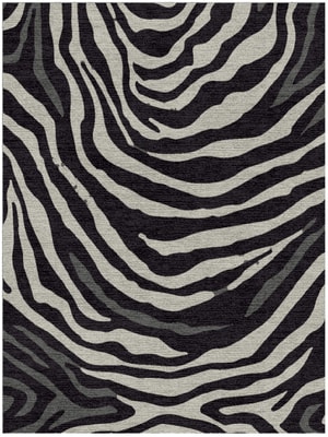 Zebroid Rectangle Hand Knotted Tibetan Wool custom handmade rug