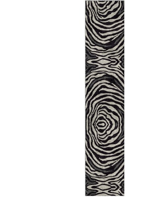 Zebroid Runner Hand Knotted Bamboo Silk custom handmade rug