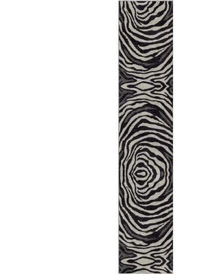 Zebroid Runner Hand Knotted Tibetan Wool custom handmade rug