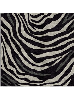 Zebroid Square Hand Knotted Bamboo Silk custom handmade rug
