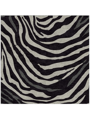 Zebroid Square Hand Knotted Tibetan Wool custom handmade rug