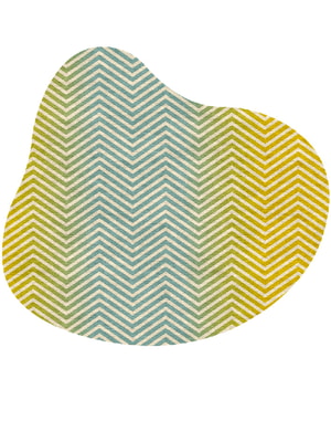 Zigzag Splash Hand Knotted Tibetan Wool custom handmade rug