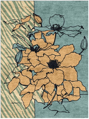 Zinia Rectangle Hand Knotted Bamboo Silk custom handmade rug