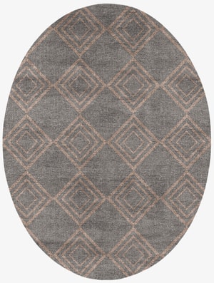 Zircon Oval Flatweave Bamboo Silk custom handmade rug