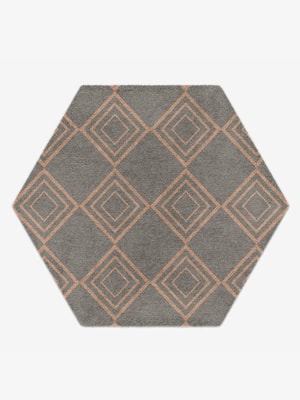 Zircon Hexagon Hand Knotted Tibetan Wool custom handmade rug