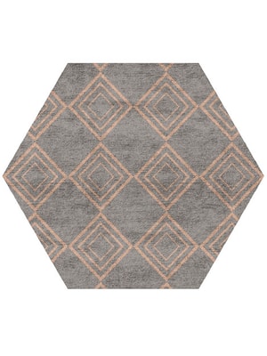 Zircon Hexagon Hand Tufted Bamboo Silk custom handmade rug