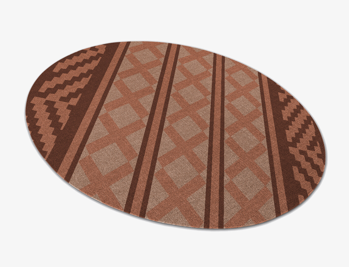 Abacus Geometric Oval Flatweave New Zealand Wool Custom Rug by Rug Artisan