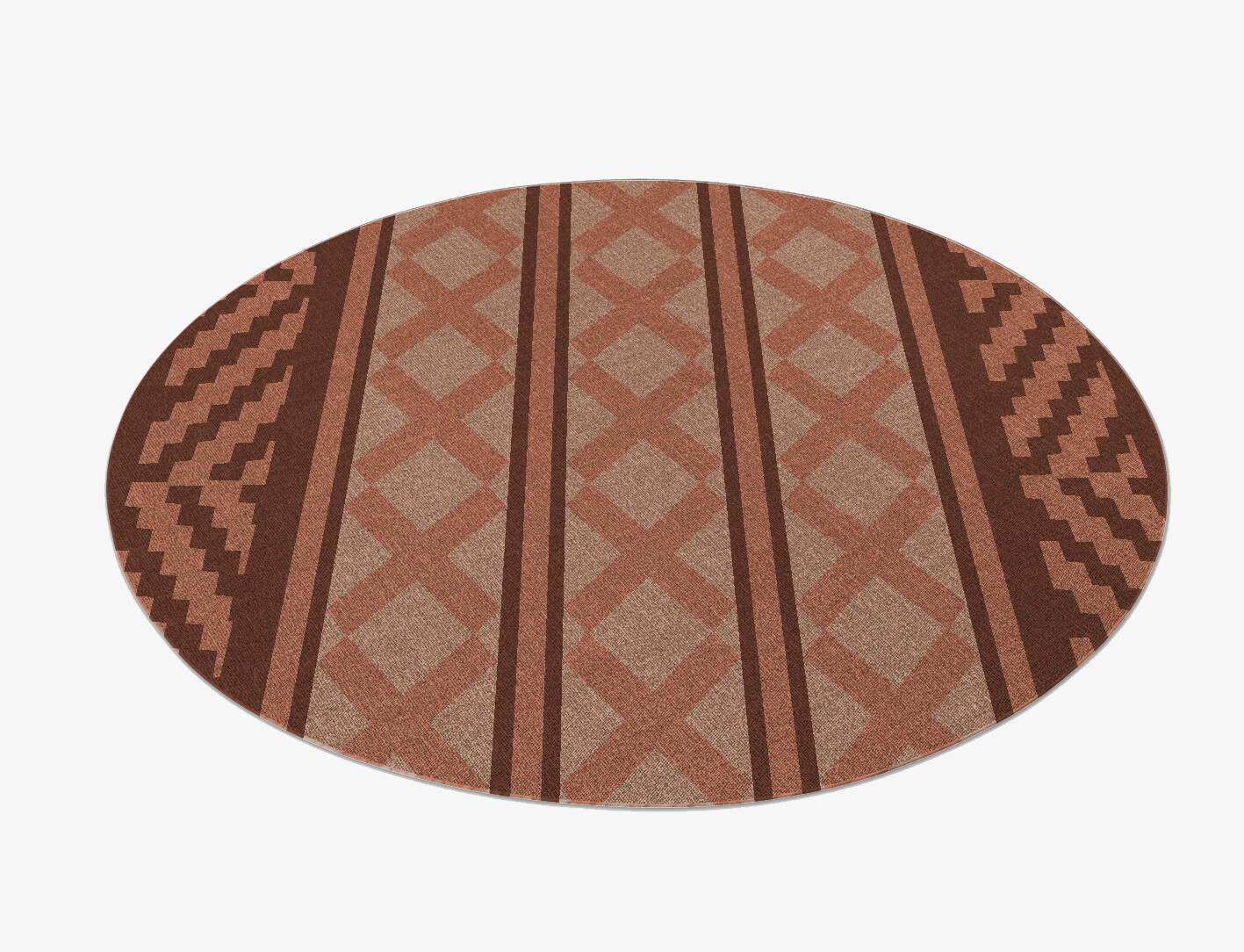 Abacus Geometric Round Flatweave New Zealand Wool Custom Rug by Rug Artisan