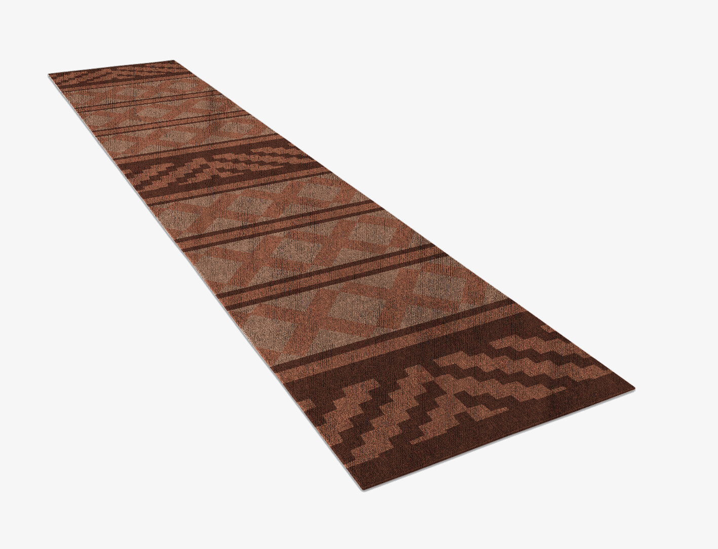 Abacus Geometric Runner Flatweave Bamboo Silk Custom Rug by Rug Artisan