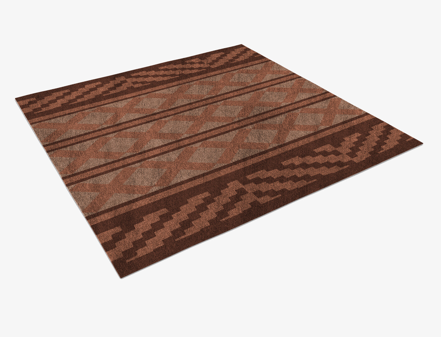 Abacus Geometric Square Flatweave Bamboo Silk Custom Rug by Rug Artisan