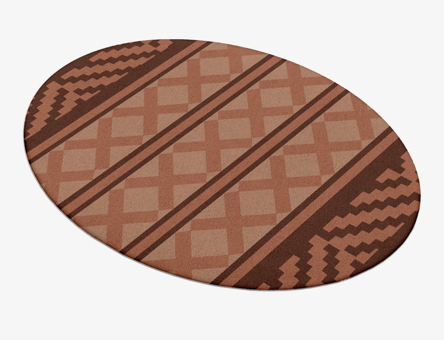 Abacus Geometric Oval Hand Tufted Pure Wool Custom Rug by Rug Artisan