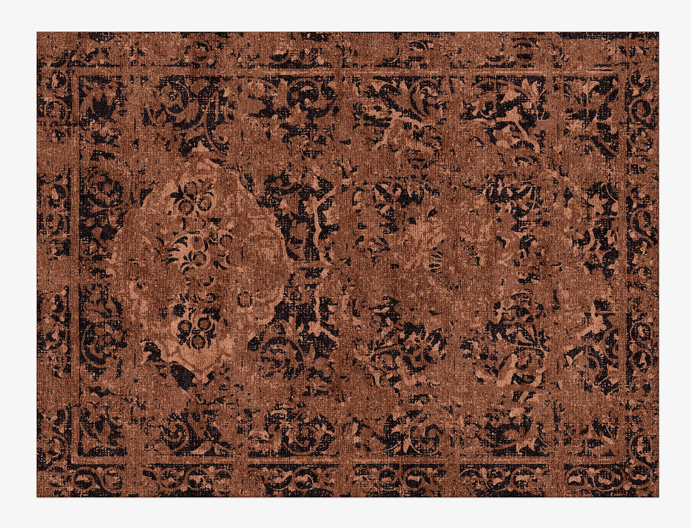 Abraded Vintage Rectangle Hand Knotted Bamboo Silk Custom Rug by Rug Artisan