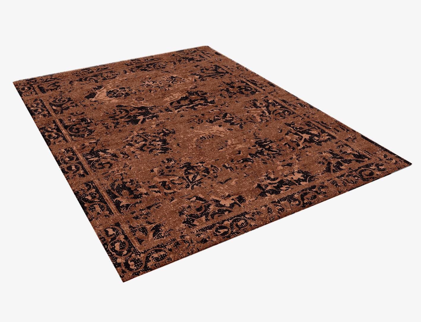 Abraded Vintage Rectangle Hand Knotted Bamboo Silk Custom Rug by Rug Artisan