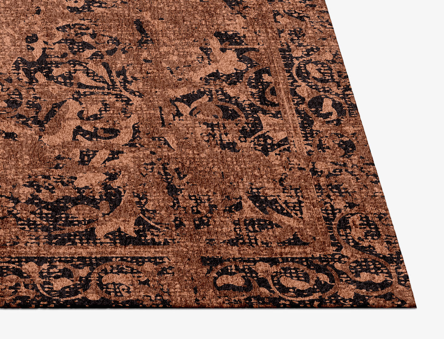 Abraded Vintage Rectangle Hand Knotted Bamboo Silk Custom Rug by Rug Artisan