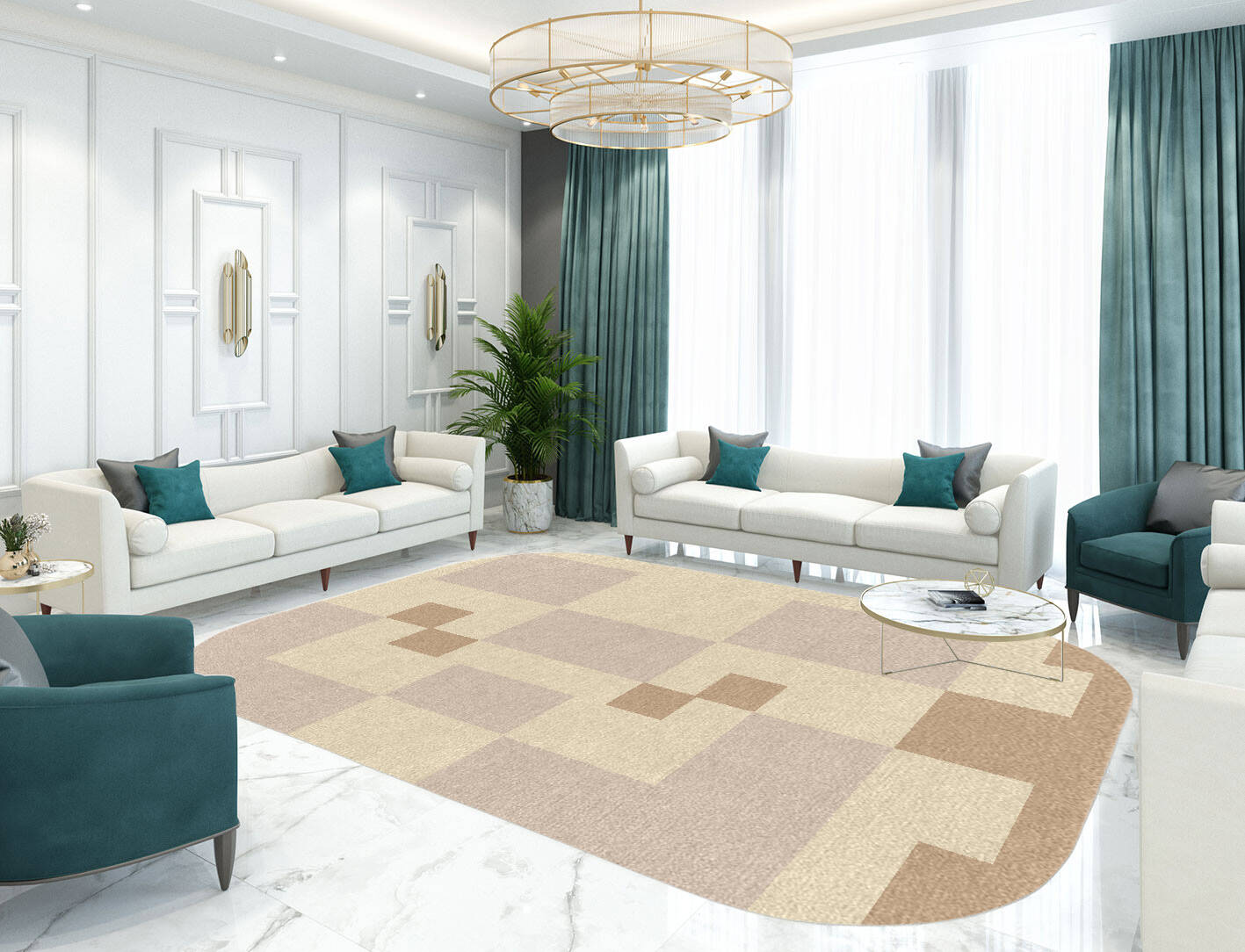Accumen  Oblong Hand Knotted Tibetan Wool Custom Rug by Rug Artisan
