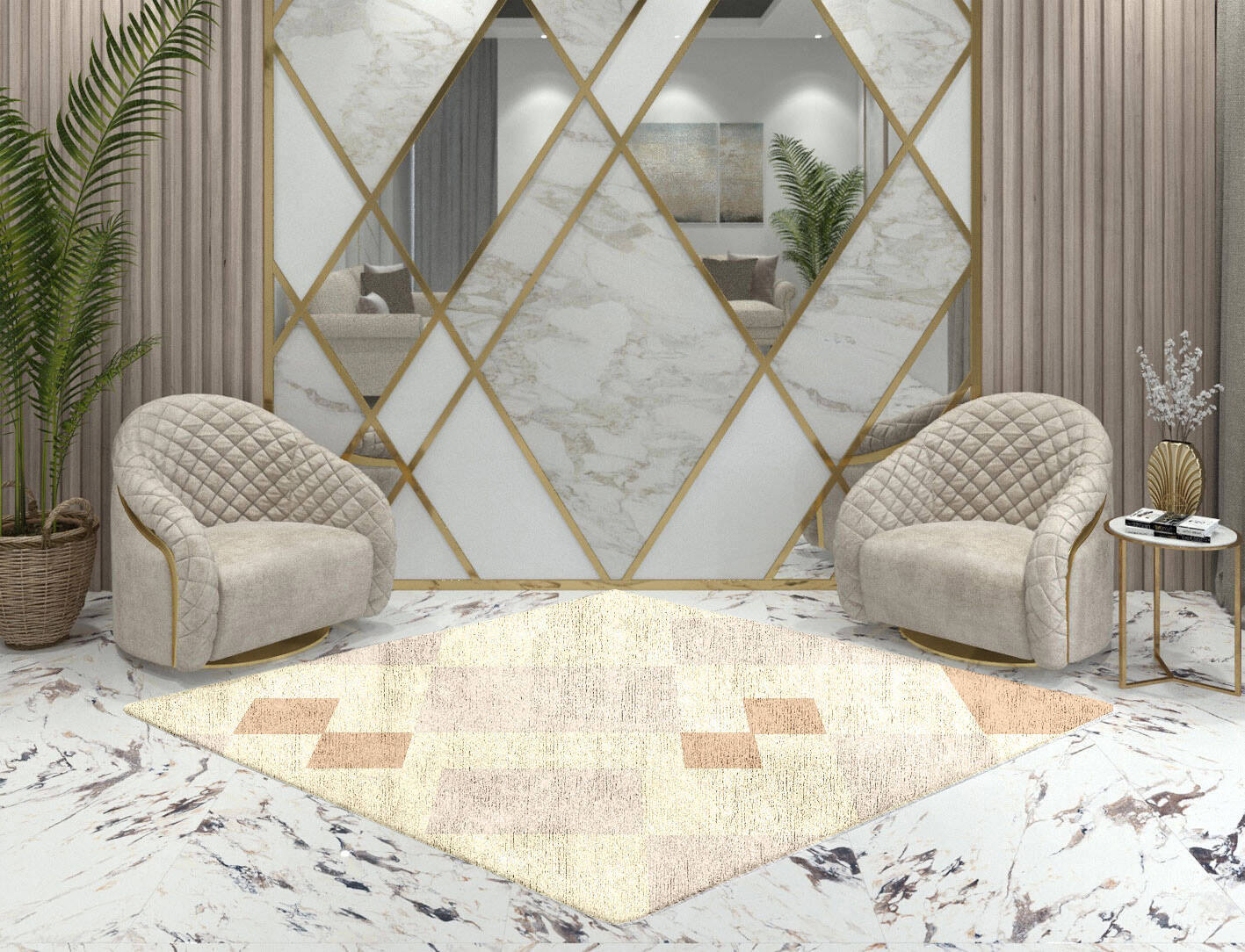 Accumen  Diamond Hand Tufted Bamboo Silk Custom Rug by Rug Artisan