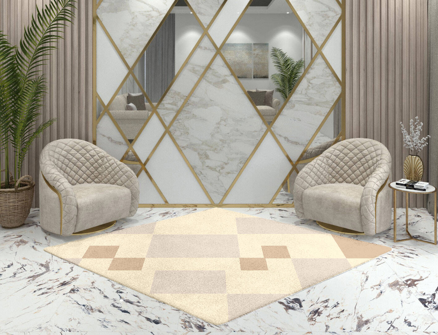 Accumen  Diamond Hand Tufted Pure Wool Custom Rug by Rug Artisan