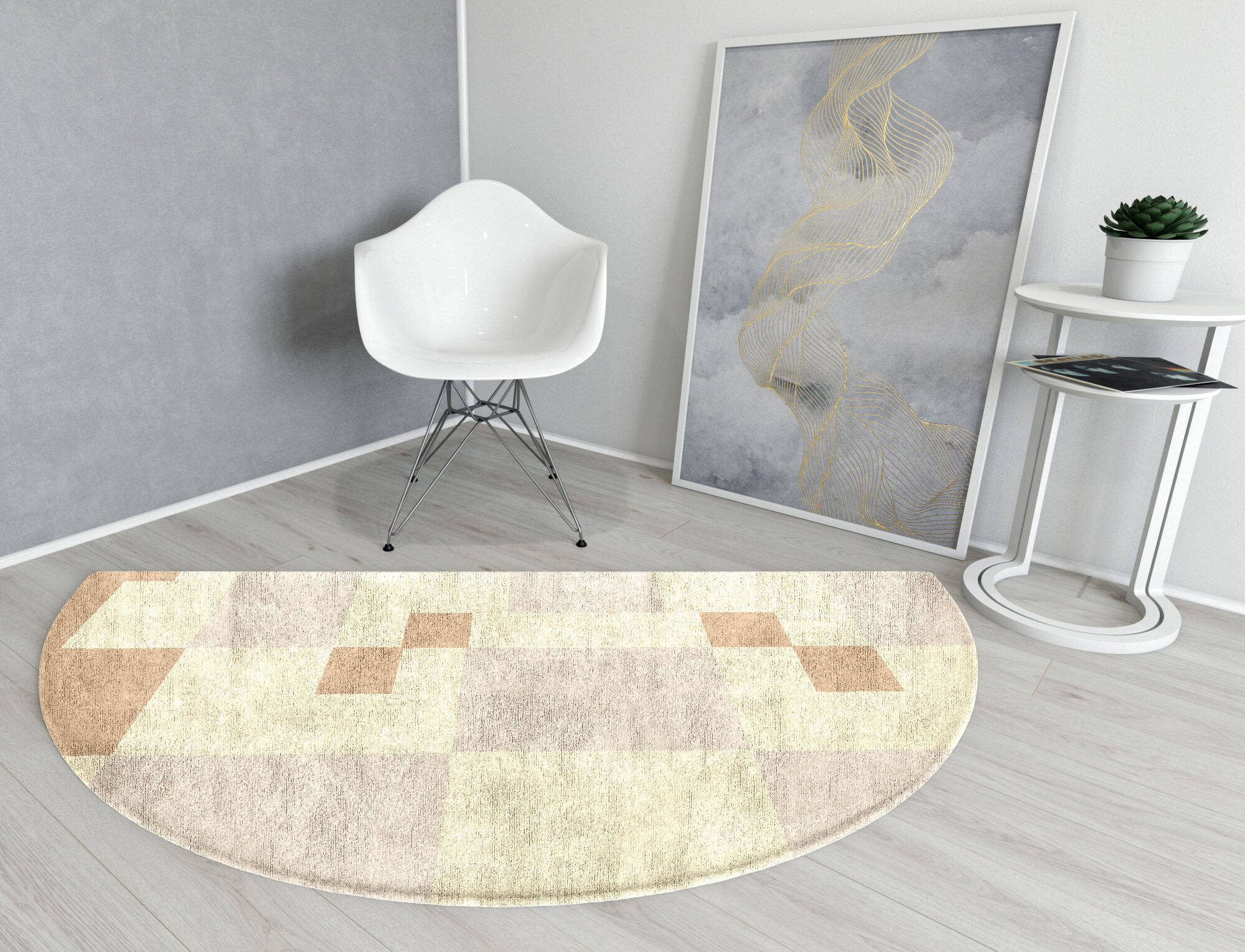 Accumen  Halfmoon Hand Tufted Bamboo Silk Custom Rug by Rug Artisan
