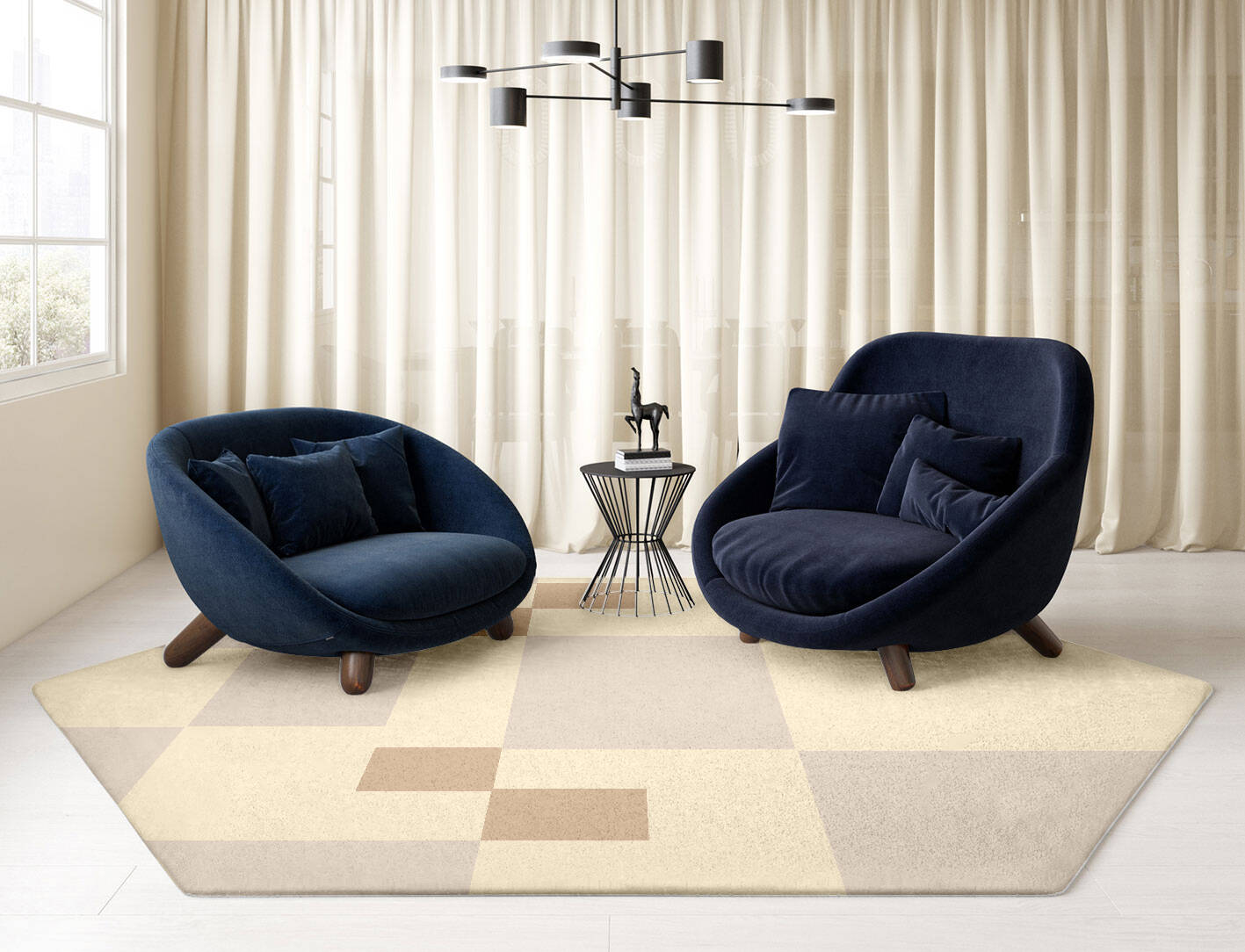 Accumen  Hexagon Hand Tufted Pure Wool Custom Rug by Rug Artisan