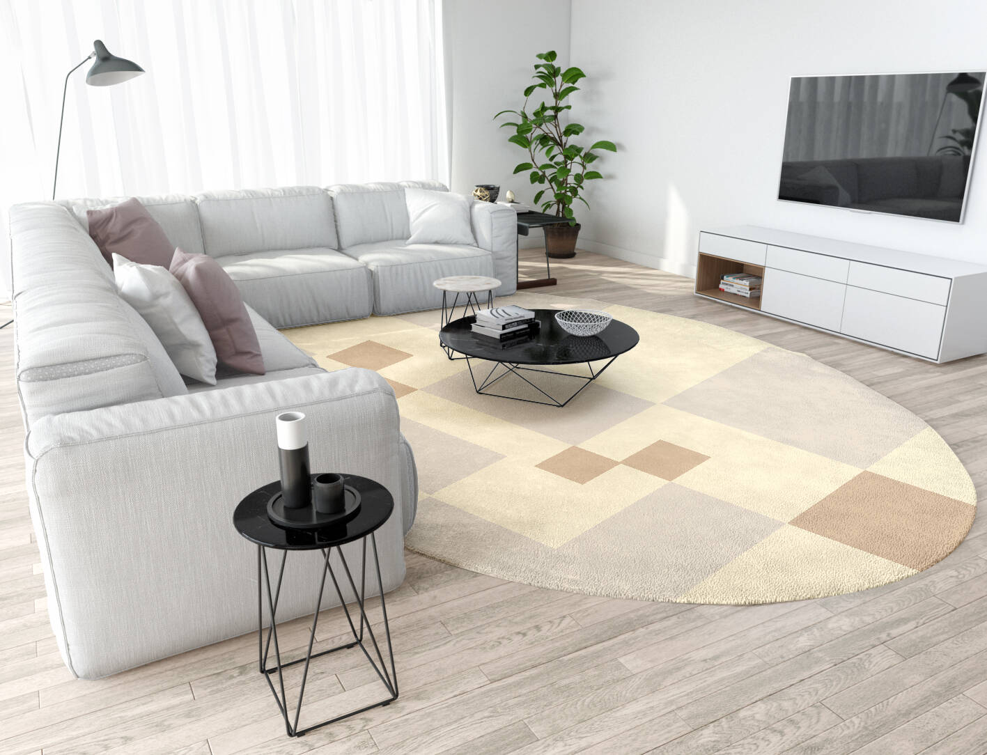 Accumen  Oval Hand Tufted Pure Wool Custom Rug by Rug Artisan