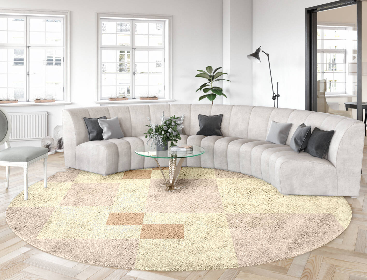 Accumen  Round Hand Tufted Bamboo Silk Custom Rug by Rug Artisan